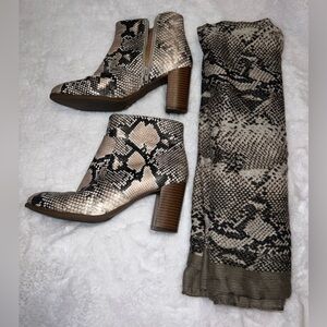 Snakeskin Patterned Ankle Boots